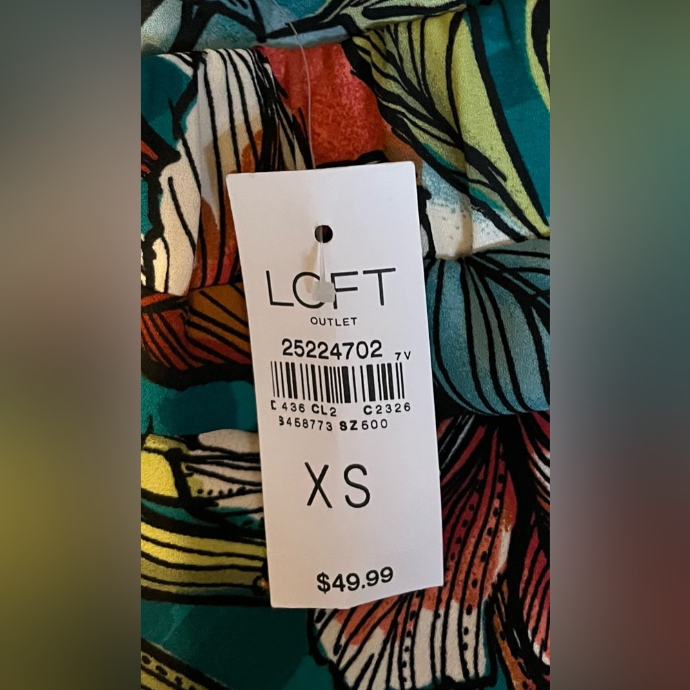 LOFT Hawaiian Tropical Floral Tiered Skirt size XS - Picture 11 of 12